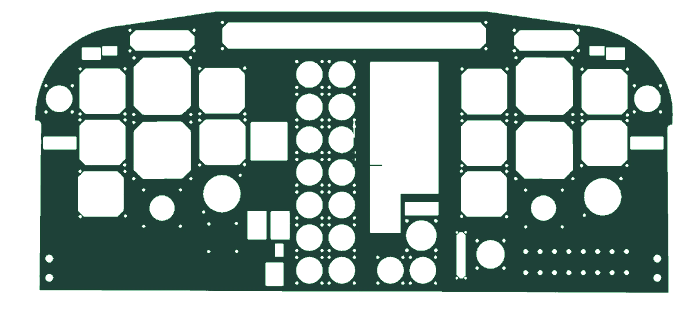 Reconstructed panel outline and accurately located cutouts derived from the project CAD drawing