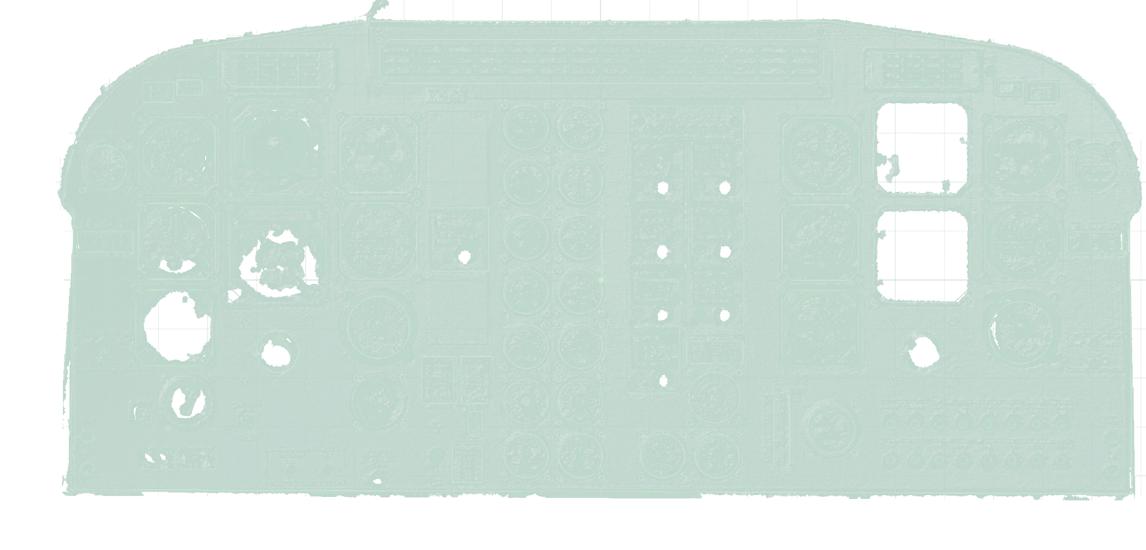 Digitized panel from the scan and CAD overlay report