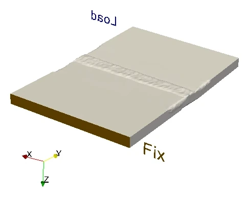 Full assembly with the fixed edge highlighted