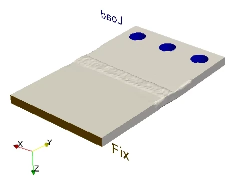 Full assembly with the fixed holes highlighted